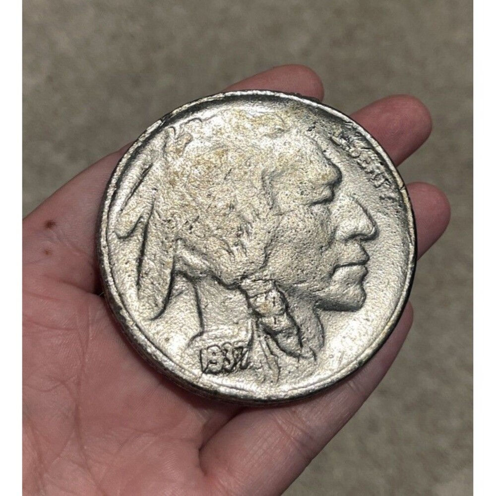 1937 Buffalo Nickel Novelty Coin Denver Mint Large Liberty United States